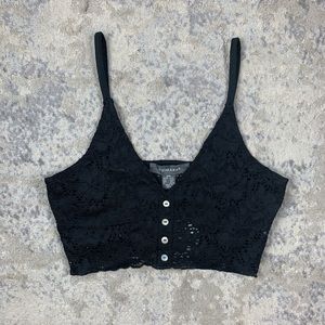 Primark Black Crocheted crop top